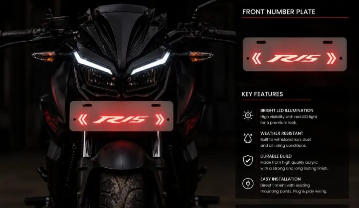 R15 Bike Number Plate With Indicator and Brake Light - image 4