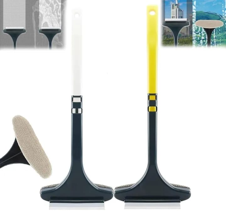 2-in-1 Long Handle Cleaning Brush & Scraper – Multifunctional Household Dust, Hair & Lint Remover (46cm) - image 1