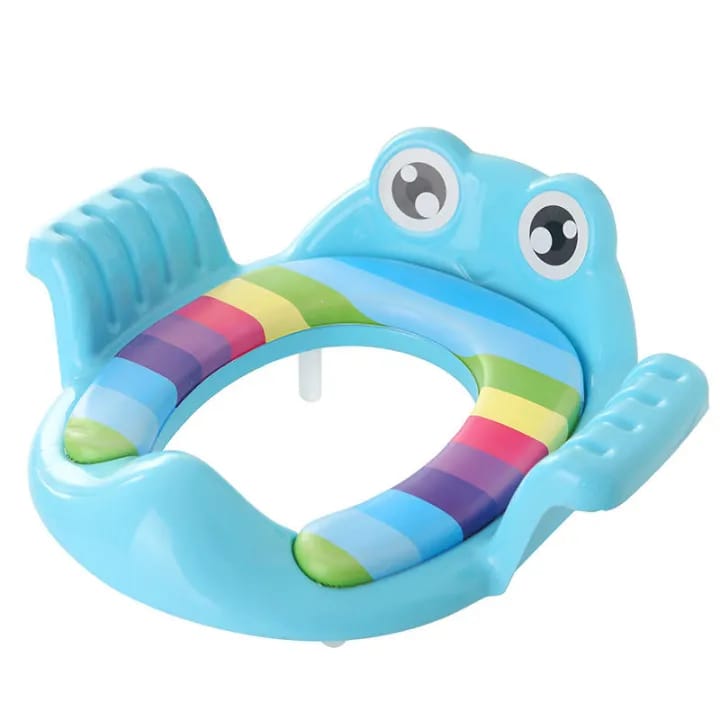 Kids Frog Potty Training Seat | Soft Cushion Toilet Trainer with Handles | Slip-Resistant | Fits All Standard Toilets | Comfortable Baby Toilet Seat - image 2