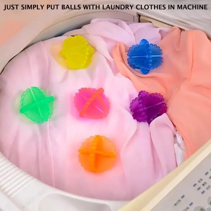 Pack Of 4 Reusable, Silicone Top Front load Washing Machine Laundry Tangle-Free Scrubbing Balls (Multi Color) - image 1