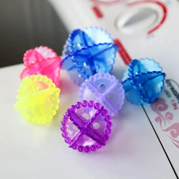 Pack Of 4 Reusable, Silicone Top Front load Washing Machine Laundry Tangle-Free Scrubbing Balls (Multi Color) - image 3
