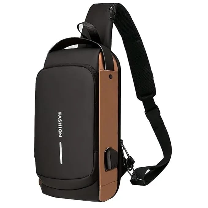 Anti-Theft Crossbody Sling Bag with USB Charging Port – Waterproof Chest Shoulder Bag for Travel, Work & Daily Use - image 1