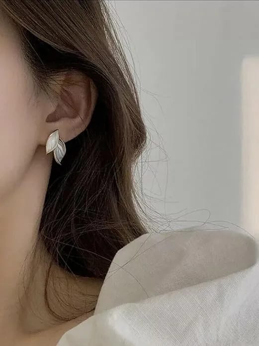 Blue Enamel Leaves Earrings Girl Accessories Korean Leaf Earrings - image 5