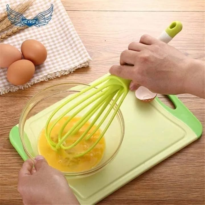 Foldable Egg Whisk 1 piece Silicone Egg Beater Breaker - image 3