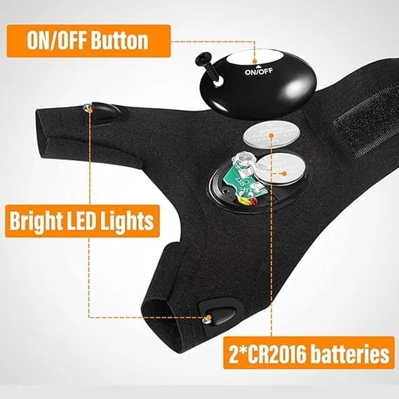 LED Flash Light Gloves | Hands Free Light Gloves for Repair, Camping, Fishing & Night Work - image 3
