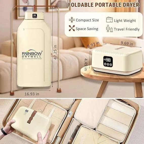 Portable Electric Clothes Dryer with Hanging Cover – Smart LED Digital Garment Drying Machine with Remote Control | Fast Warm Air Drying Rack - image 3