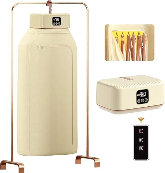 Portable Electric Clothes Dryer with Hanging Cover – Smart LED Digital Garment Drying Machine with Remote Control | Fast Warm Air Drying Rack - image 1