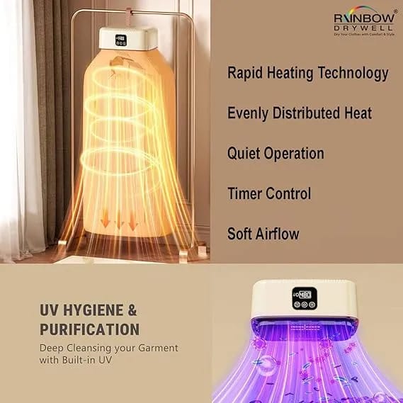 Portable Electric Clothes Dryer with Hanging Cover – Smart LED Digital Garment Drying Machine with Remote Control | Fast Warm Air Drying Rack - image 4