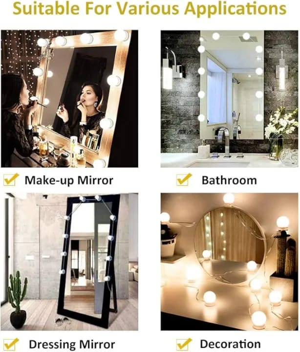 LED Vanity Mirror Lights with 10 Dimmable Bulbs 3 Color Modes, Hollywood Style Makeup Lights for Dressing Table Mirror with USB Power Cable (Mirror and Adapter Not Included) - image 5