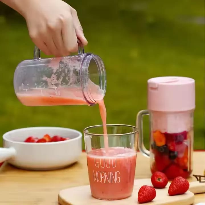 Portable USB Rechargeable Fruit Juicer Blender – 6 Blades Powerful Smoothie Maker Bottle 380ML - image 1