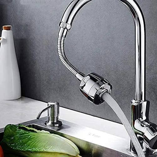 Water Facuet Stainless Steel 360 Degree Flexible Rotating 2 Modes Water Saving Faucet, Silver, Painted Finish silver - image 1