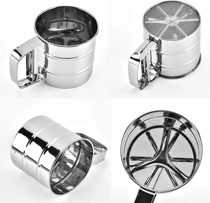 Stainless Steel Flour Sifter Cup with Handle 250g – Manual Baking Powder Sieve for Flour, Icing Sugar & Cocoa - image 5