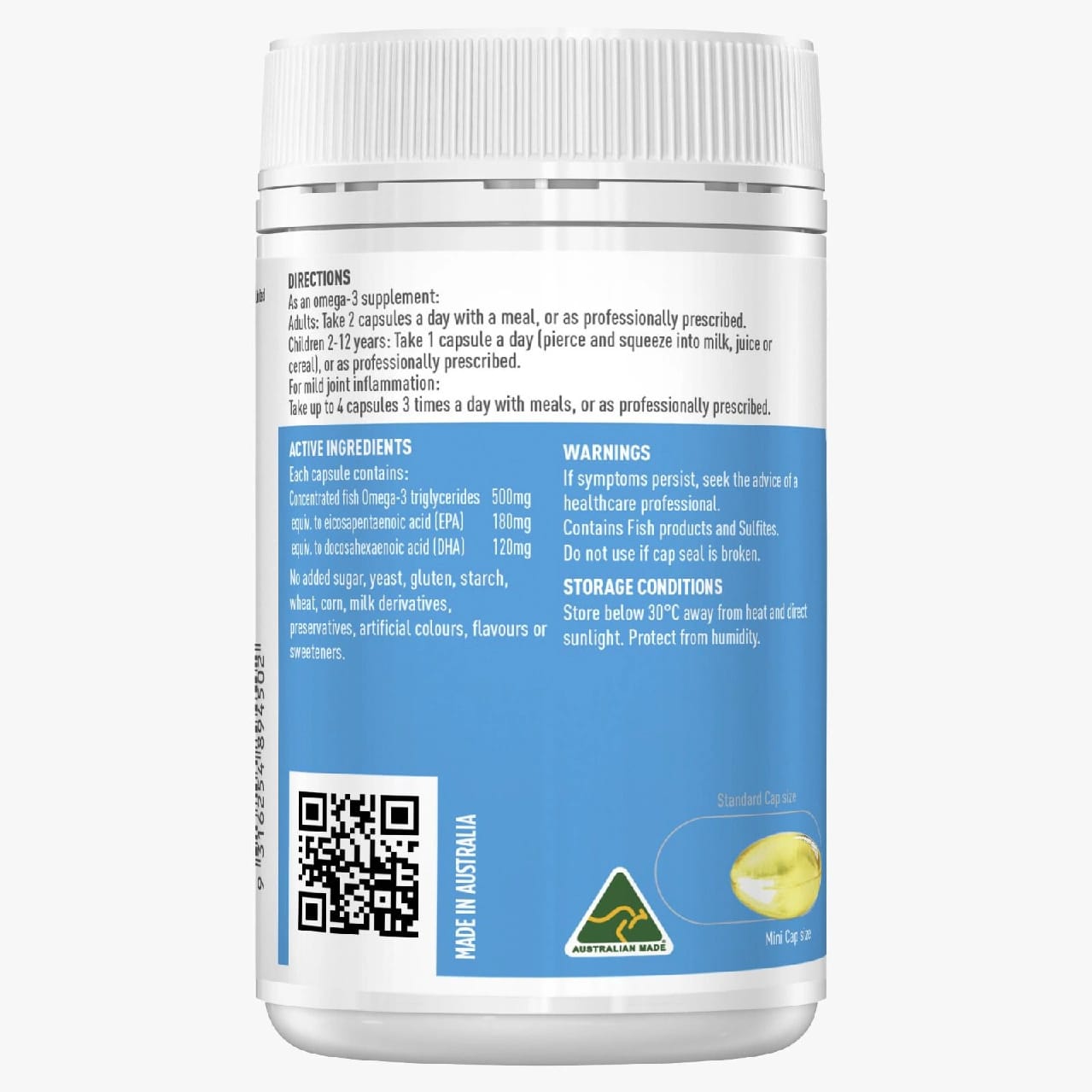 Healthy Care Australia Double Strength Fish Oil Omega 3, 200 Mini Capsules - image 2