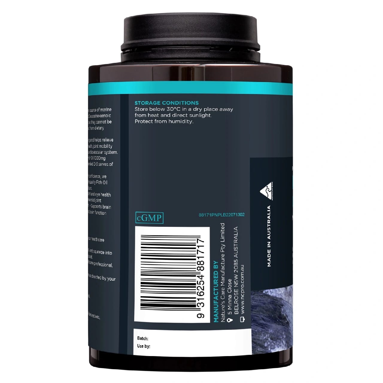 Nature'S Care Australia Fish Oil, Omega 3, 1000mg, 200 Capsules - image 3
