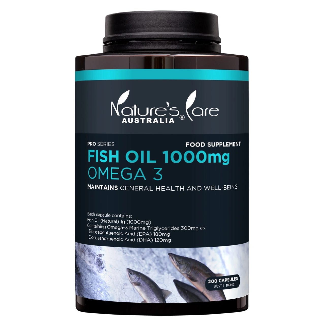 Nature'S Care Australia Fish Oil, Omega 3, 1000mg, 200 Capsules - image 1
