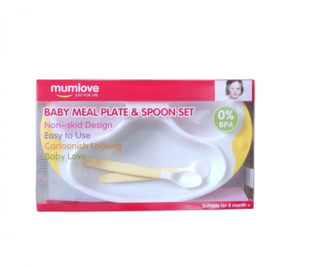 Mumlove Baby Meal Plate Set With Spoon D6311 - image 1