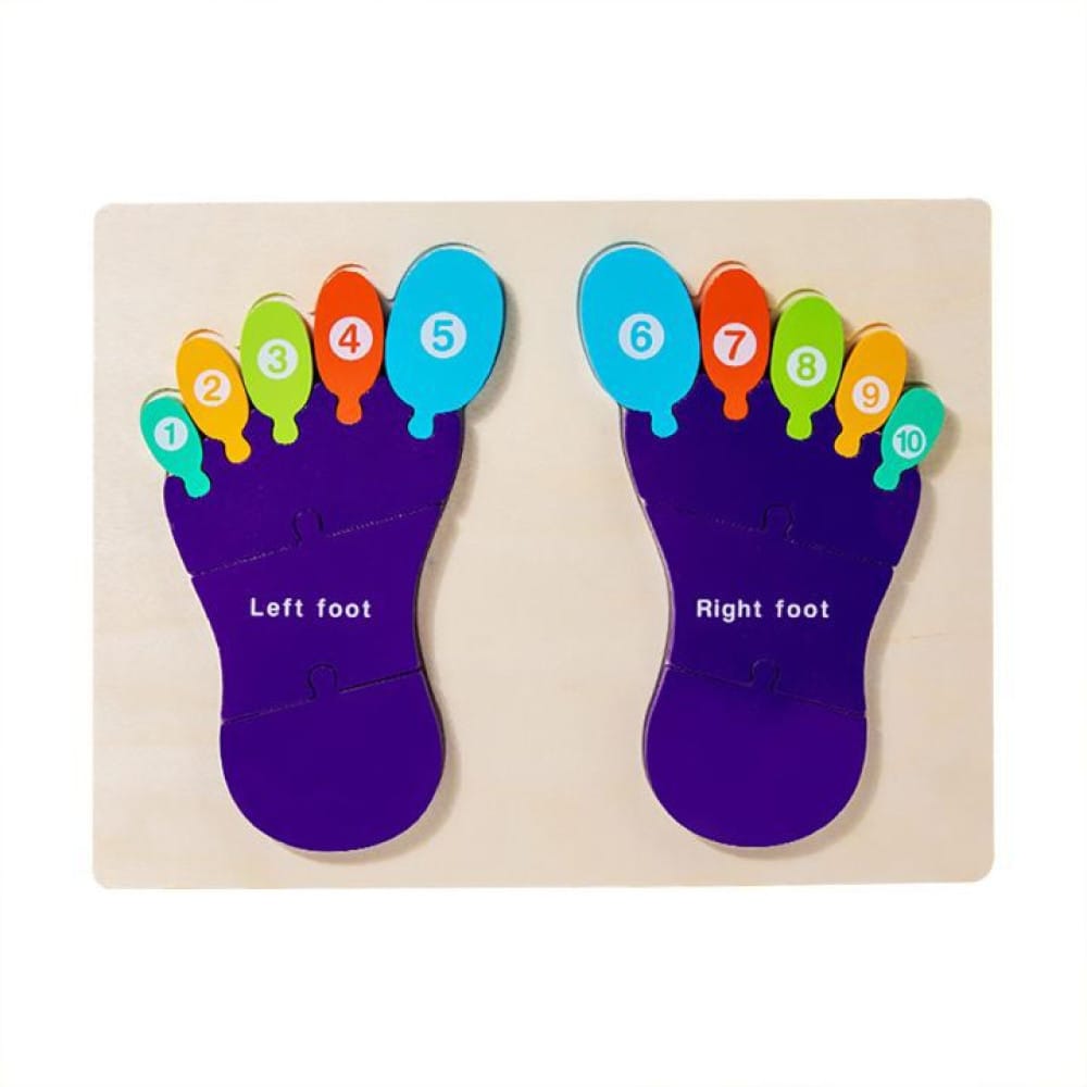 Wooden Stacking Foot & Hand Puzzle Montessori Toy MI-008 - image 2