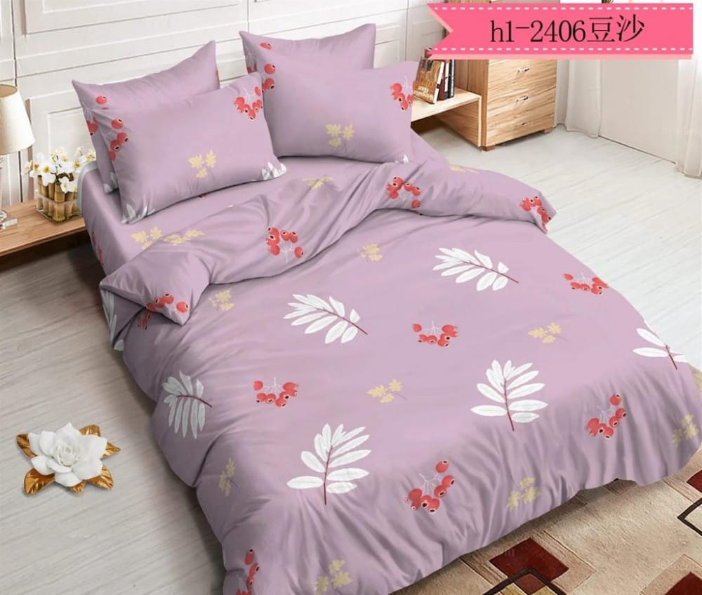 Printed Cotton Mix Bed Sheet Set With 2 Pillow Covers - image 4