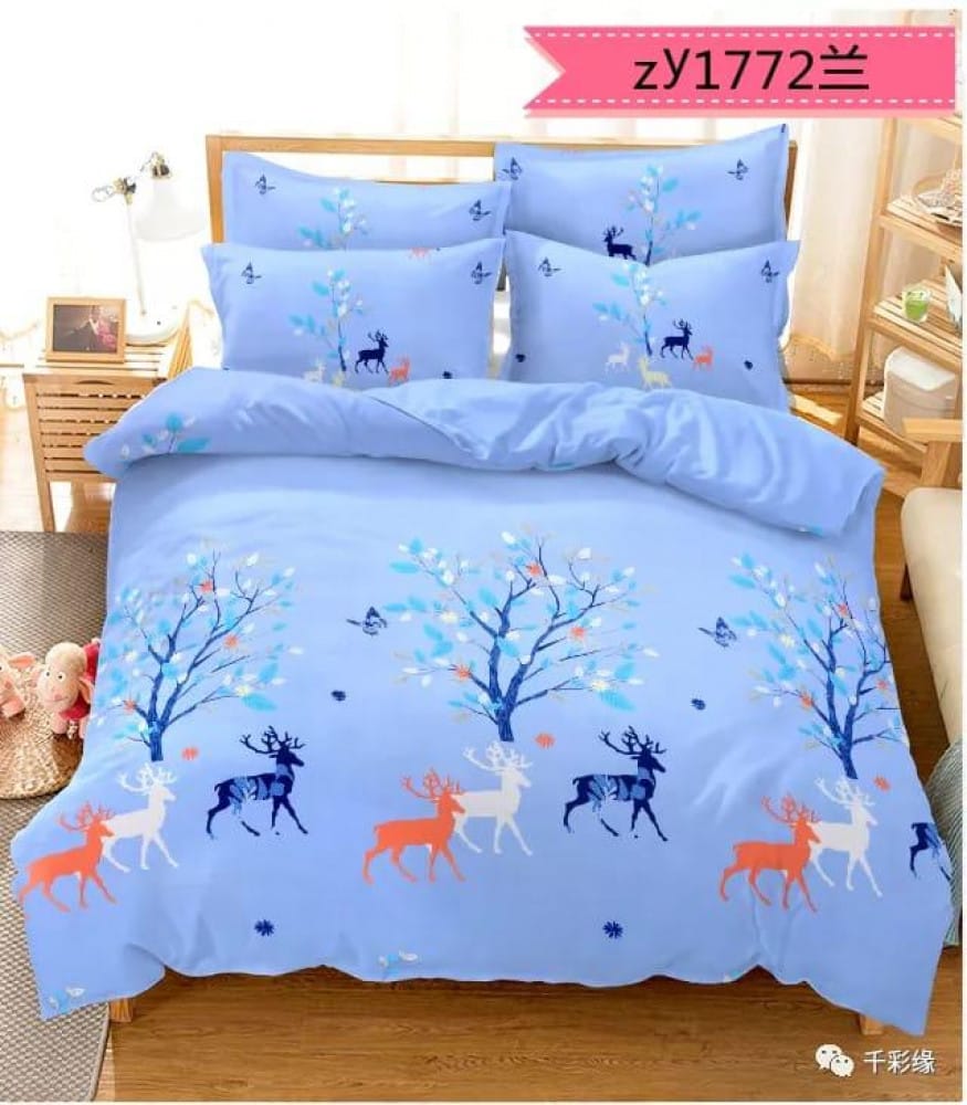 Printed Cotton Mix Double Bed Sheet Set With 2 Pillow Covers - image 2