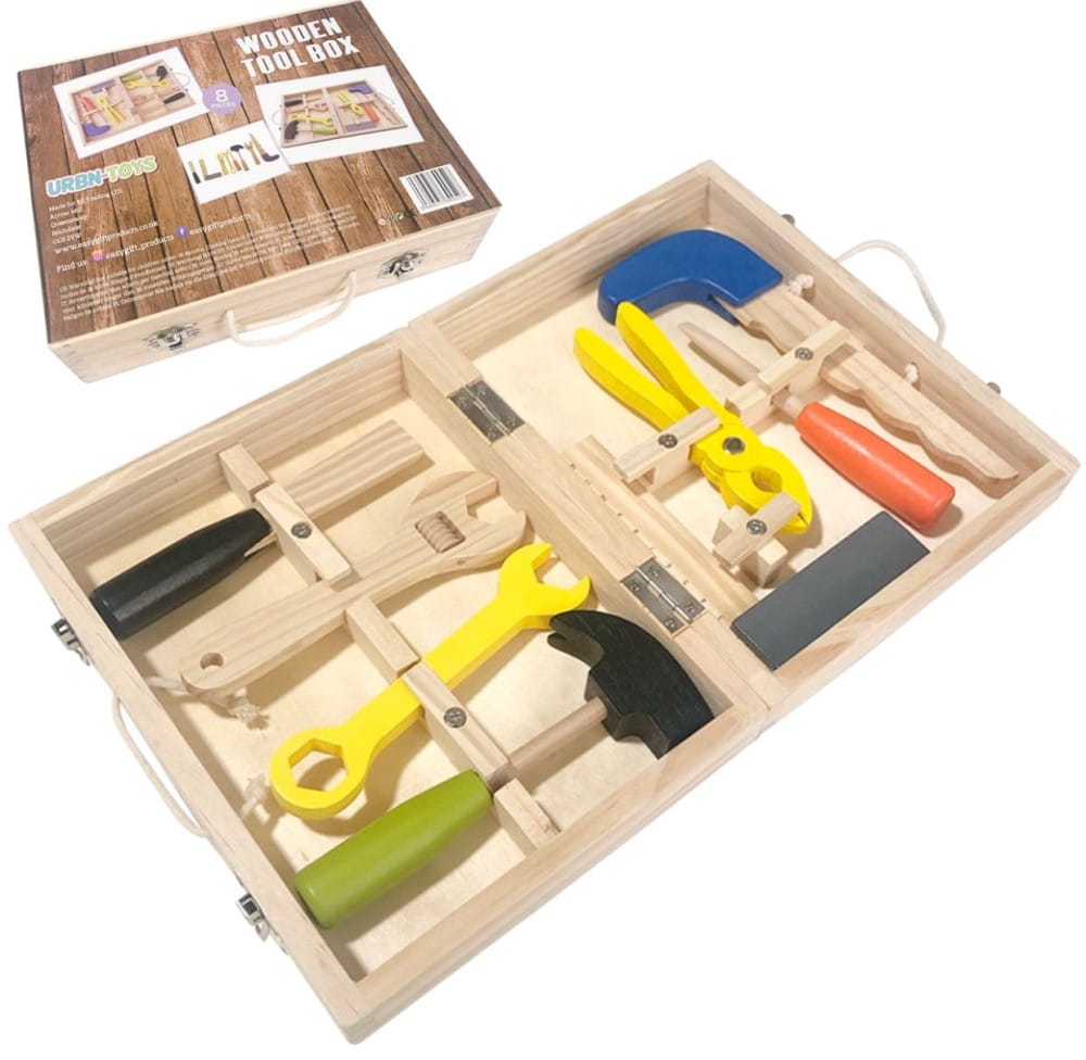 Wooden Tool Box Set For Kids – Educational Pretend Play Toy - image 1