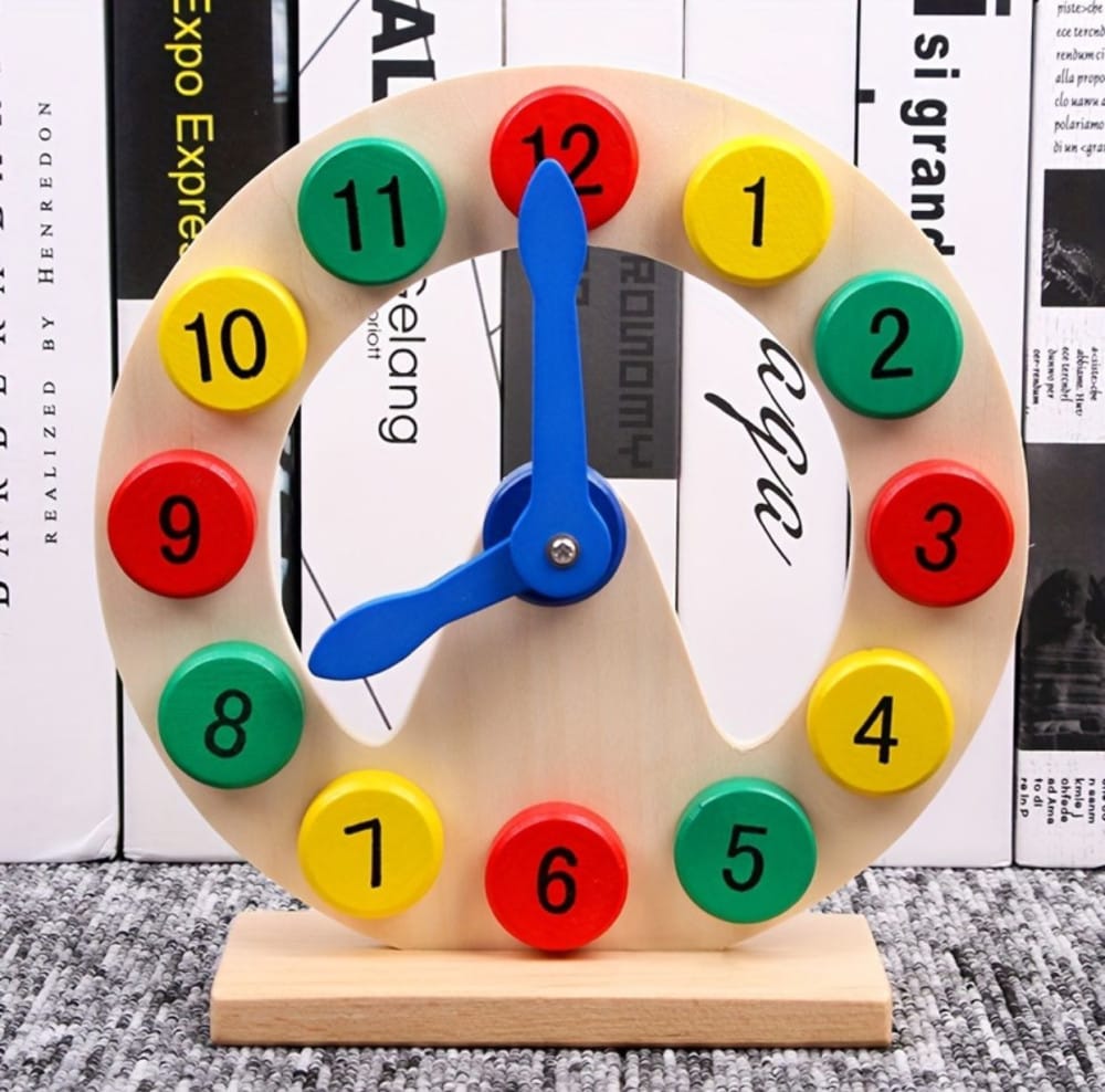 Cute Wooden 3D Learning Clock For Toddlers - image 2