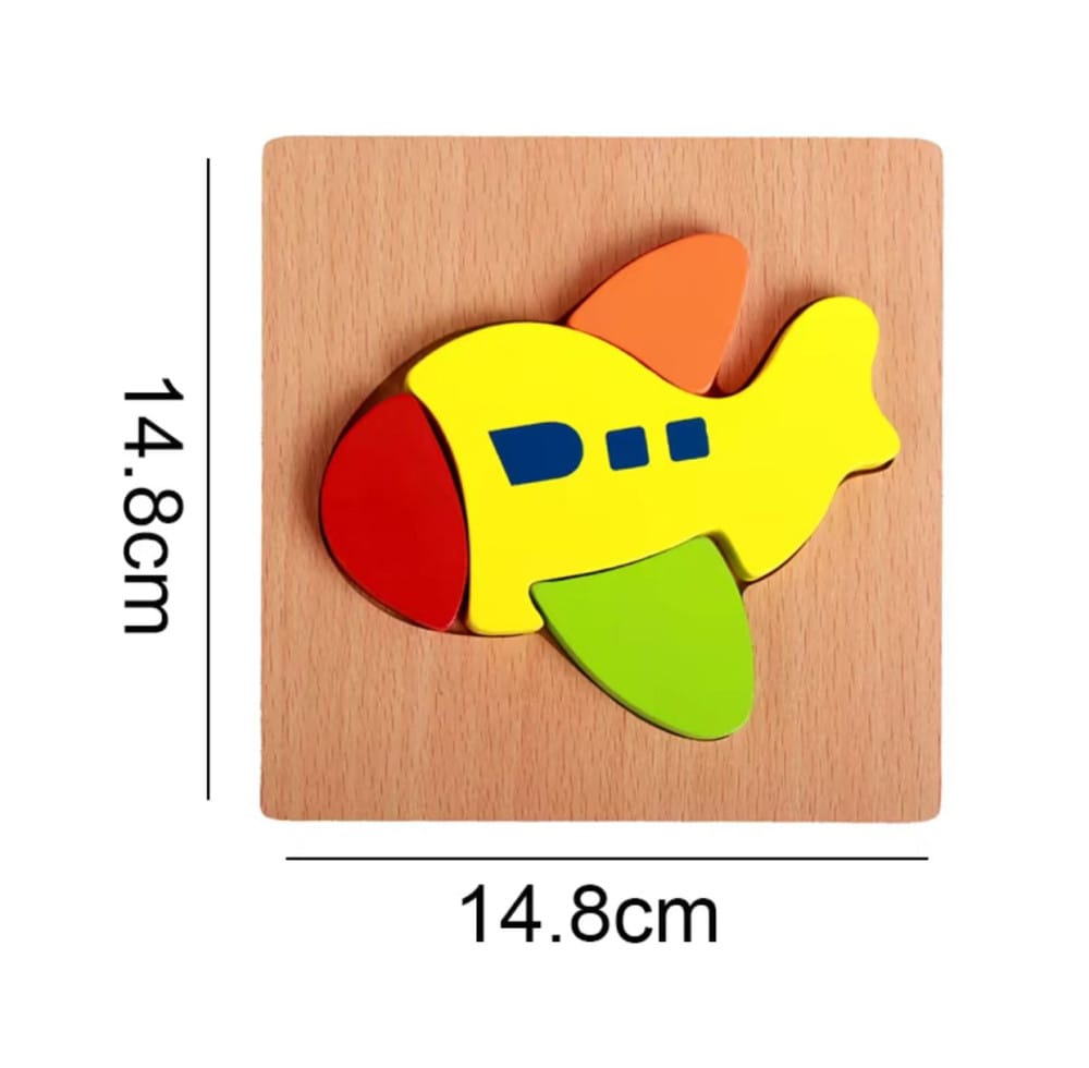 Colorful Wooden Airplane Puzzle For Kids - image 3