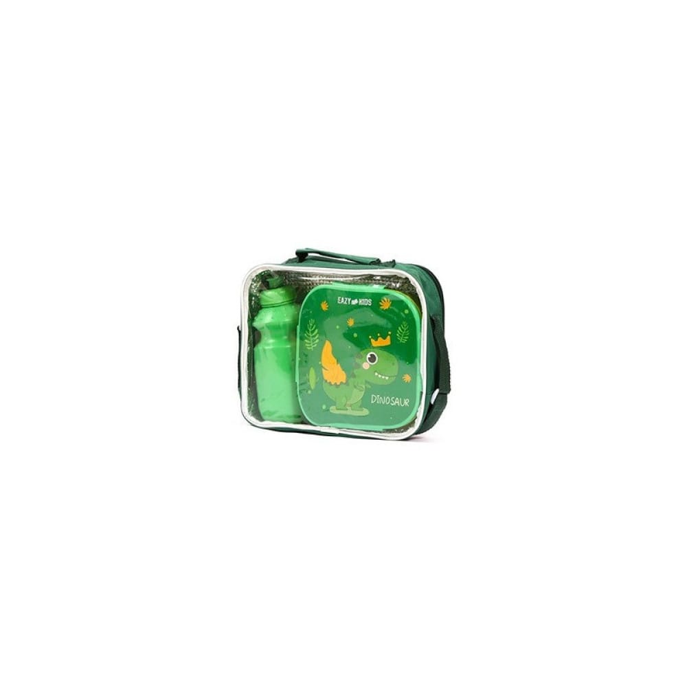 Eazy Kids Dino Green Lunch Box, Water Bottle & Bag Set - image 4