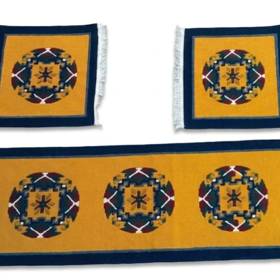 Handknotted/Handmade Nepali Woolen Carpet/Galaicha For Car, Taxi, Sofa -1 Set - image 1