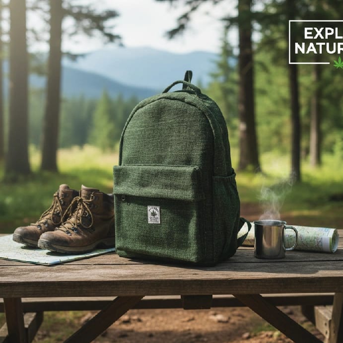 Organic Hemp Backpack: 30x42x13cm Vintage Style For Everyday Use - image 5