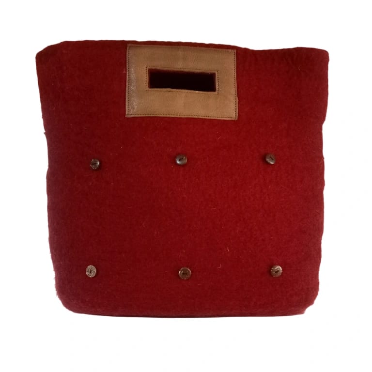 Nepali Felt Shoulder Bag-Handle Bag - Bag-Handcrafted Maroon Elegance - image 3