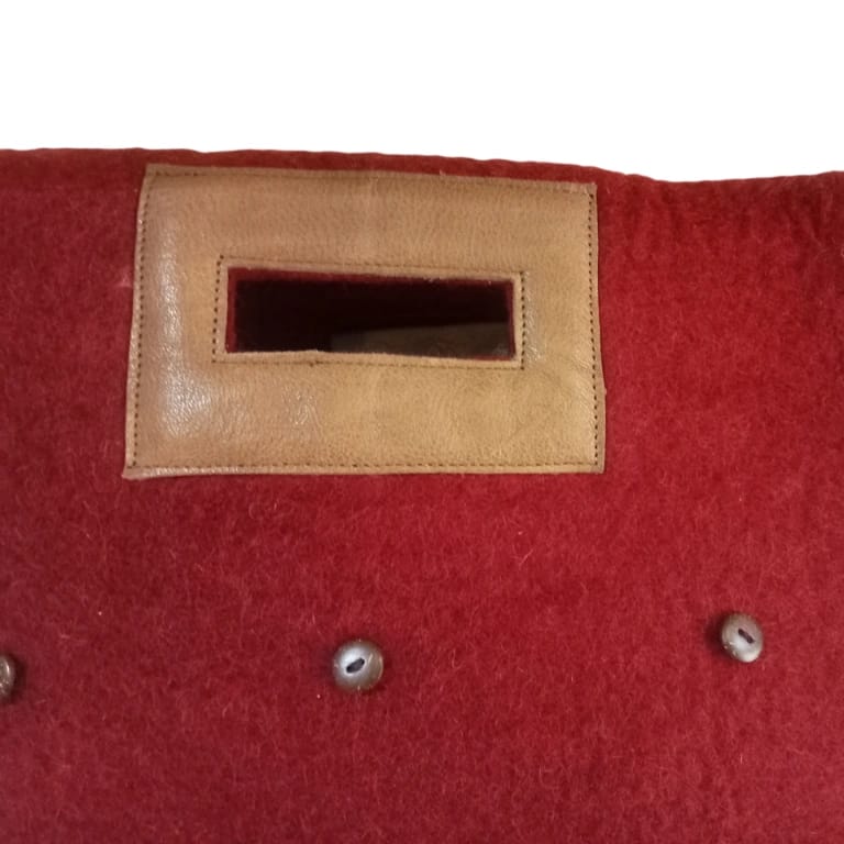Nepali Felt Shoulder Bag-Handle Bag - Bag-Handcrafted Maroon Elegance - image 4