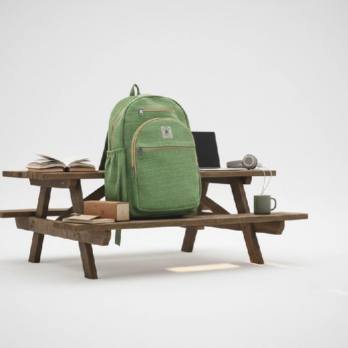 Organic Hemp Backpack: 30x42x13cm Vintage Style For Everyday Use - image 4