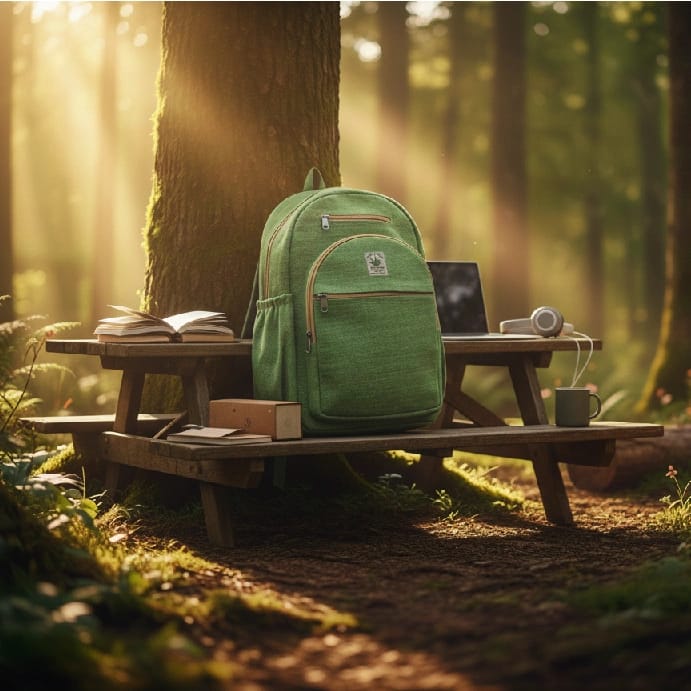 Organic Hemp Backpack: 30x42x13cm Vintage Style For Everyday Use - image 5