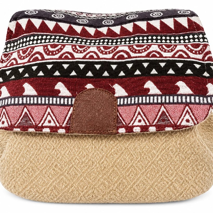 Handmade Himalayan Hemp Backpack Eco-Friendly Cotton Mix Rucksack 7 Pockets - image 4