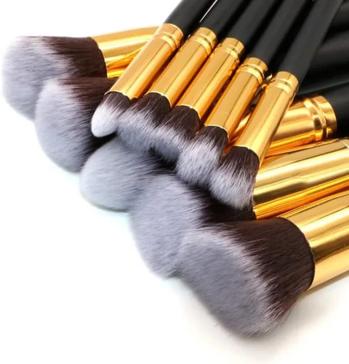 10 PCs Makeup Brush Set Premium Synthetic Foundation Brush Blending Face Powder Blush Concealers Eye Shadows Make Up Brush Set - image 5