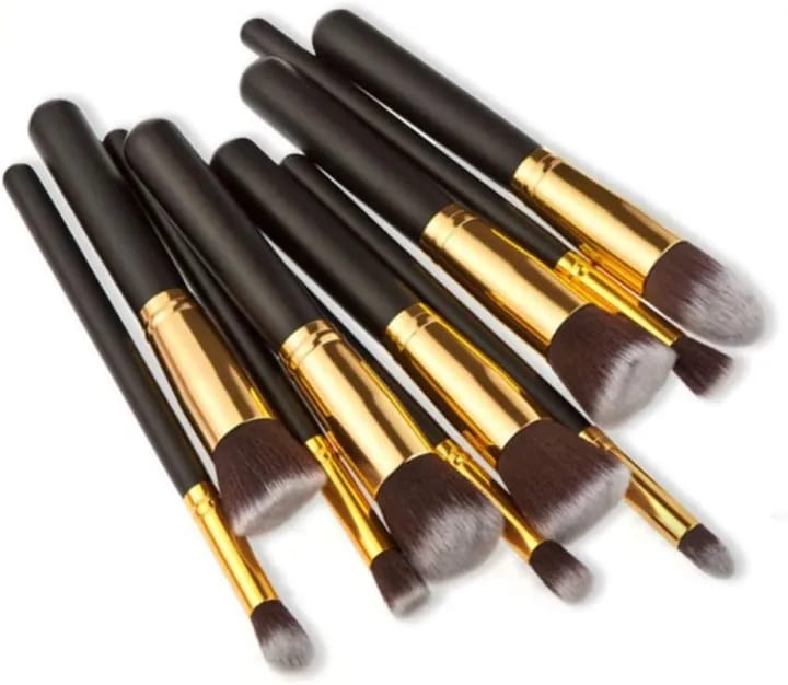 10 PCs Makeup Brush Set Premium Synthetic Foundation Brush Blending Face Powder Blush Concealers Eye Shadows Make Up Brush Set - image 2