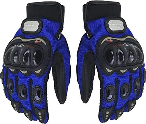 Pro Biker Bike Riding Glov eMotorcycle Full Finger Gloves For Biker Cycling Motorbike (Full, Blue) - image 3