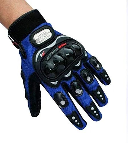 Pro Biker Bike Riding Glov eMotorcycle Full Finger Gloves For Biker Cycling Motorbike (Full, Blue) - image 4