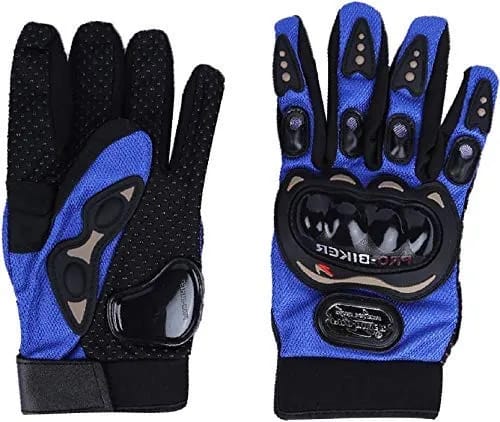 Pro Biker Bike Riding Glov eMotorcycle Full Finger Gloves For Biker Cycling Motorbike (Full, Blue) - image 5