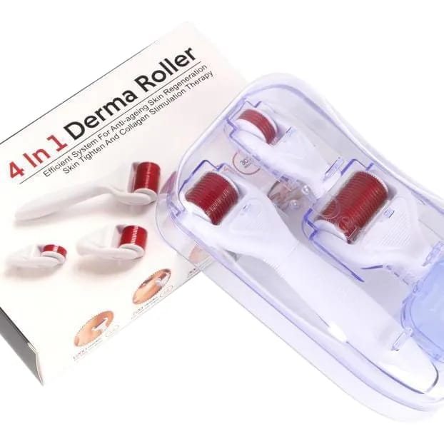 4 In 1 Derma Roller 300 720 1200 Needles Stainless Micro Needle Therapy Derma Roller Replacement Needle Roller - image 1