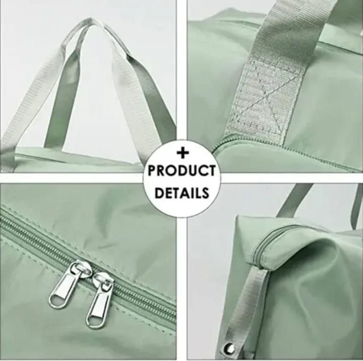 Large-Capacity Folding Travel Bag, Weekender Bag With Expandable Space Dry And Wet Separation Sports Duffel Bag (Green) - image 5