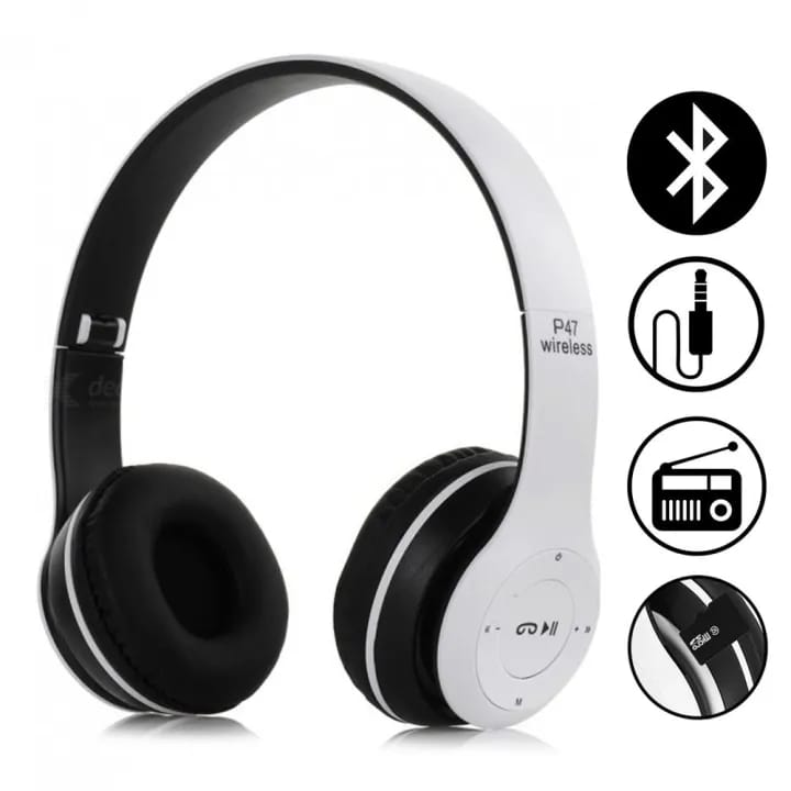 Wireless Bluetooth Headphone P47 Compatible with Apple & Android, Built-in Microphone, FM Radio - image 3