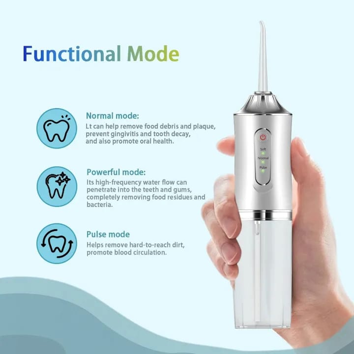 Dental Water Flosser Portable Oral Irrigator Dental Water 3 Modes Teeth Cleaner Toothbrush Oral Hygiene Clean USB Rechargeable - image 3