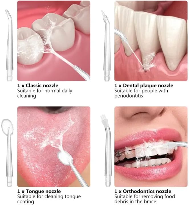 Dental Water Flosser Portable Oral Irrigator Dental Water 3 Modes Teeth Cleaner Toothbrush Oral Hygiene Clean USB Rechargeable - image 4