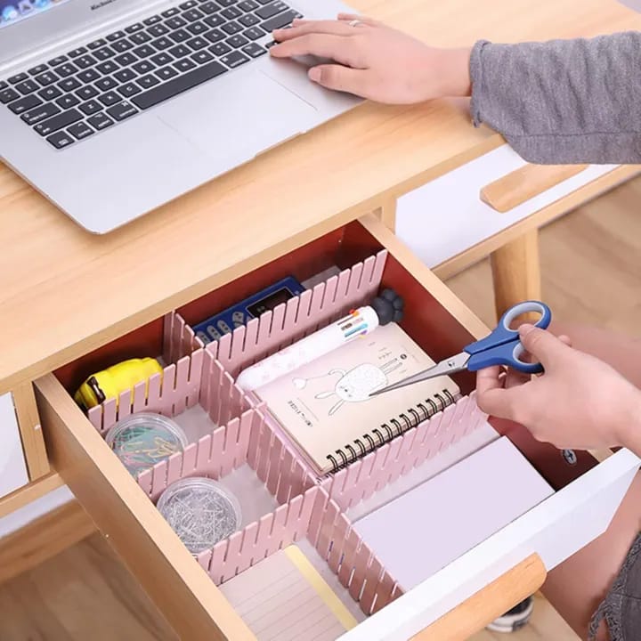 Drawer Dividers, 4PCS Drawer Divider Organizers, Short Drawer Dividers, Drawer Divider Adjustable DIY Storage Organizer Separator for Clothes - image 1