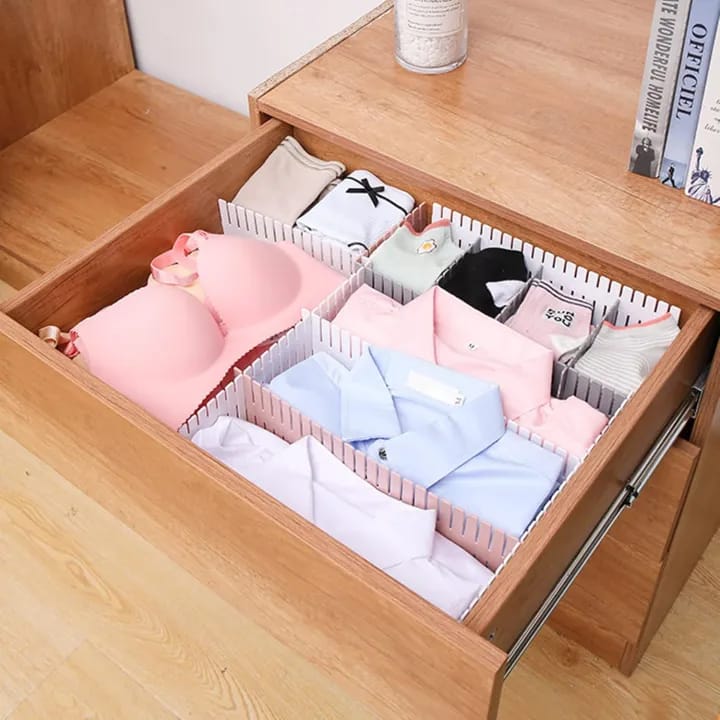 Drawer Dividers, 4PCS Drawer Divider Organizers, Short Drawer Dividers, Drawer Divider Adjustable DIY Storage Organizer Separator for Clothes - image 2
