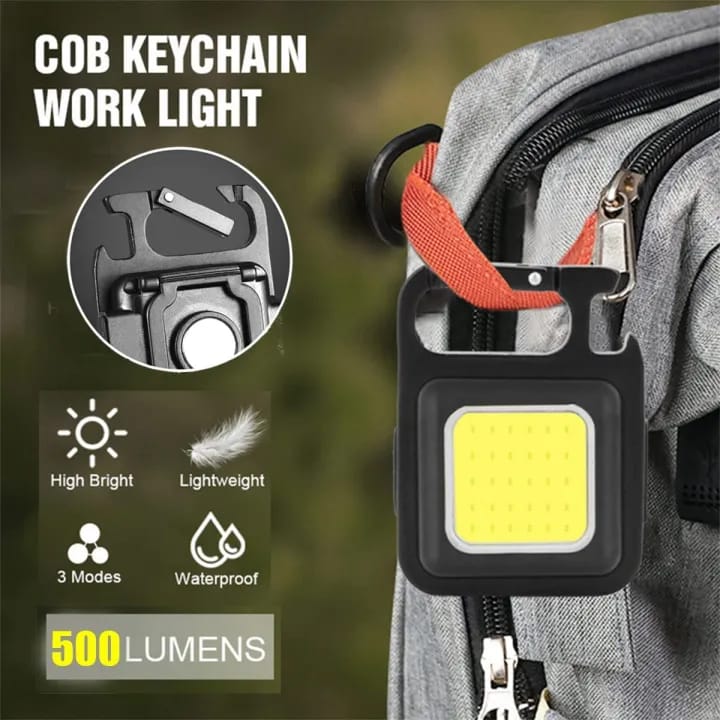 Rechargeable Keychain Mini Flashlight 3 Modes Portable Pocket Light With Folding Bracket Bottle Opener and Magnet Base for Fishing, Walking, Camping - image 5