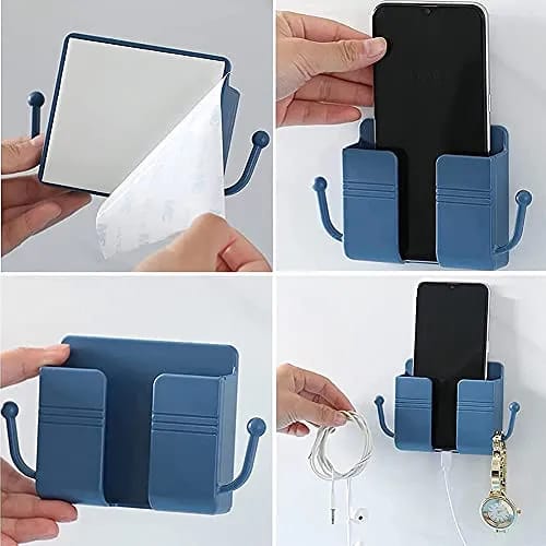 Multifunction Wall Mounted Organizer Storage Box Remote Control Mounted Mobile Phone Plug Wall Holder - image 3