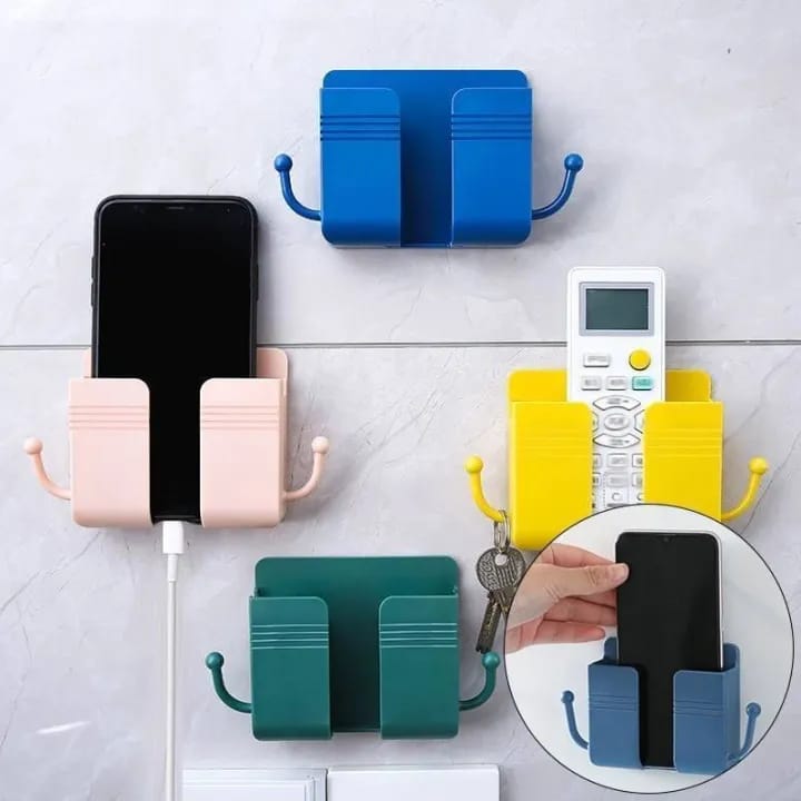 Multifunction Wall Mounted Organizer Storage Box Remote Control Mounted Mobile Phone Plug Wall Holder - image 2
