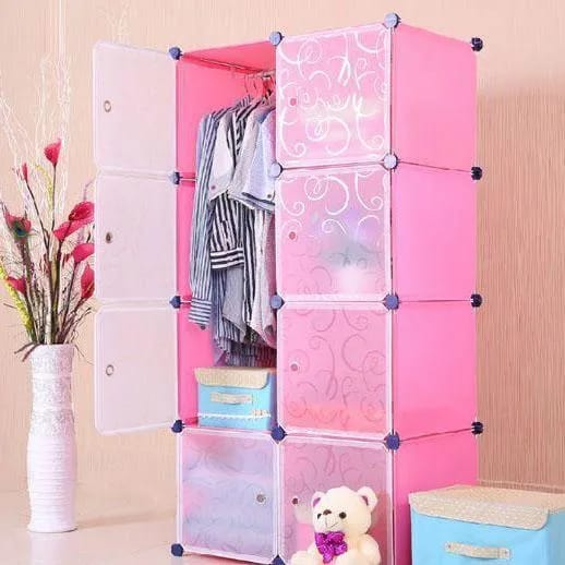 New Shoe Rack Storage Cabinet Wardrobe With Hanger 8 Door Cube Drawer - image 1